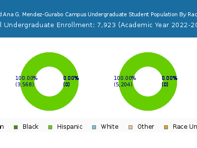 Universidad Ana G. Mendez-Gurabo Campus 2023 Undergraduate Enrollment by Gender and Race chart