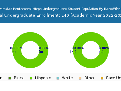 Universidad Pentecostal Mizpa 2023 Undergraduate Enrollment by Gender and Race chart