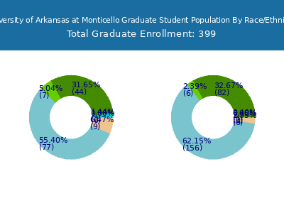 University of Arkansas at Monticello 2025 Graduate Enrollment by Gender and Race chart