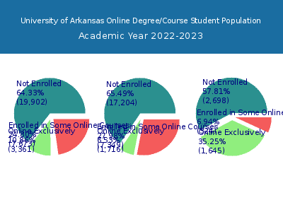 University of Arkansas 2023 Online Student Population chart