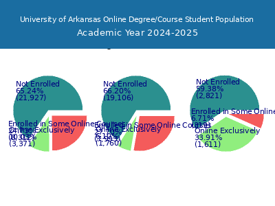 University of Arkansas 2025 Online Student Population chart