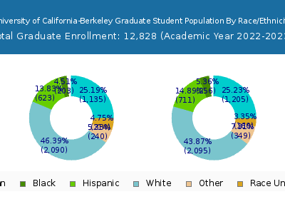 University of California-Berkeley 2023 Graduate Enrollment by Gender and Race chart