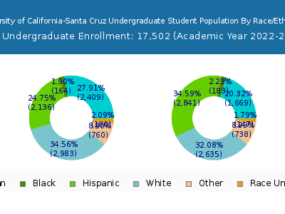 University of California-Santa Cruz 2023 Undergraduate Enrollment by Gender and Race chart