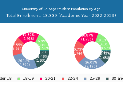 University of Chicago 2023 Student Population Age Diversity Pie chart