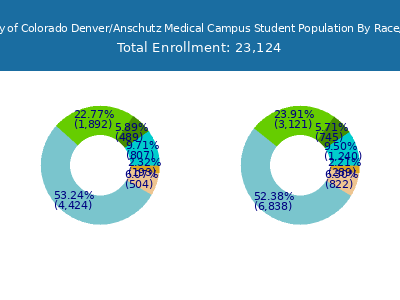 University of Colorado Denver/Anschutz Medical Campus 2025 Student Population by Gender and Race chart