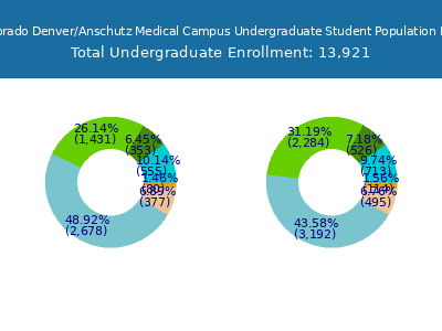 University of Colorado Denver/Anschutz Medical Campus 2025 Undergraduate Enrollment by Gender and Race chart