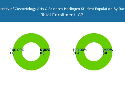 UCAS University of Cosmetology Arts & Sciences-Harlingen 2025 Student Population by Gender and Race chart