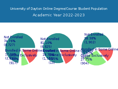 University of Dayton 2023 Online Student Population chart