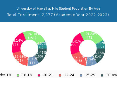 University of Hawaii at Hilo 2023 Student Population Age Diversity Pie chart