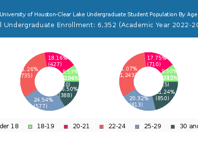 University of Houston-Clear Lake 2023 Undergraduate Enrollment Age Diversity Pie chart