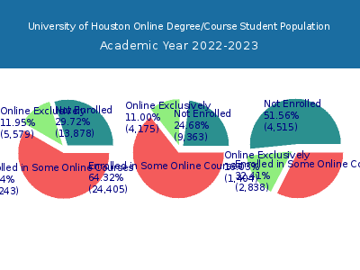 University of Houston 2023 Online Student Population chart