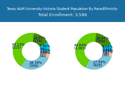 Texas A&M University-Victoria 2025 Student Population by Gender and Race chart