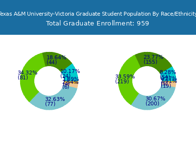 Texas A&M University-Victoria 2025 Graduate Enrollment by Gender and Race chart
