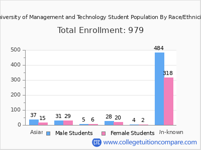 University of Management and Technology 2025 Student Population by Gender and Race chart