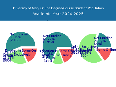 University of Mary 2025 Online Student Population chart