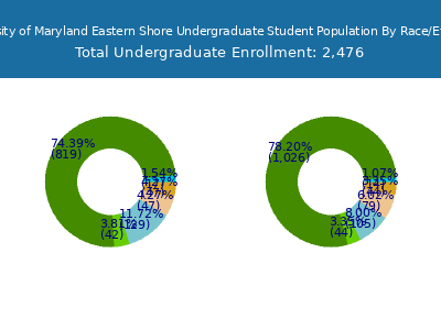 University of Maryland Eastern Shore 2025 Undergraduate Enrollment by Gender and Race chart