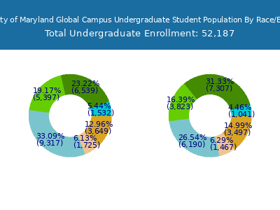 University of Maryland Global Campus 2025 Undergraduate Enrollment by Gender and Race chart
