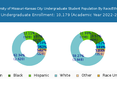 University of Missouri-Kansas City 2023 Undergraduate Enrollment by Gender and Race chart