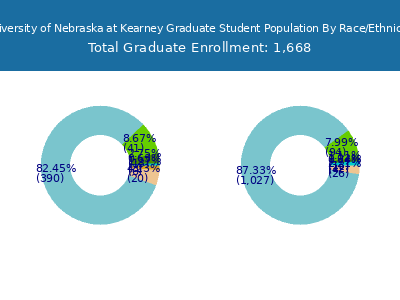 University of Nebraska at Kearney 2025 Graduate Enrollment by Gender and Race chart