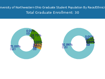 University of Northwestern Ohio 2025 Graduate Enrollment by Gender and Race chart