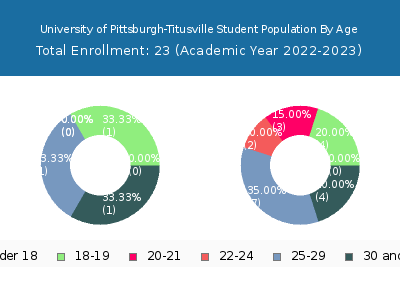 University of Pittsburgh-Titusville 2023 Student Population Age Diversity Pie chart