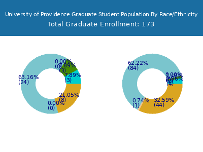 University of Providence 2025 Graduate Enrollment by Gender and Race chart