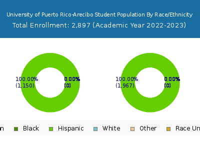 University of Puerto Rico-Arecibo 2023 Student Population by Gender and Race chart