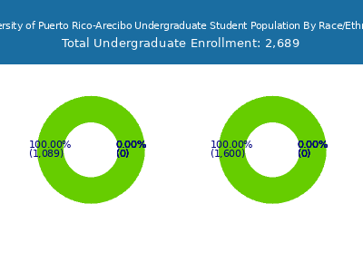 University of Puerto Rico-Arecibo 2025 Undergraduate Enrollment by Gender and Race chart