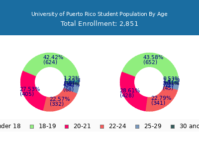 University of Puerto Rico 2024 Student Population Age Diversity Pie chart