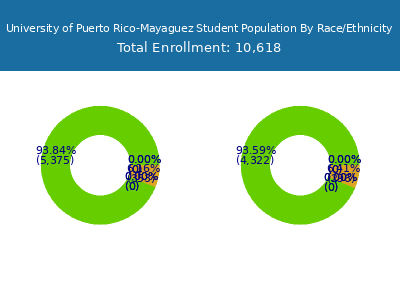University of Puerto Rico-Mayaguez 2025 Student Population by Gender and Race chart