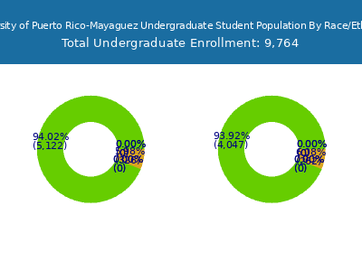 University of Puerto Rico-Mayaguez 2025 Undergraduate Enrollment by Gender and Race chart