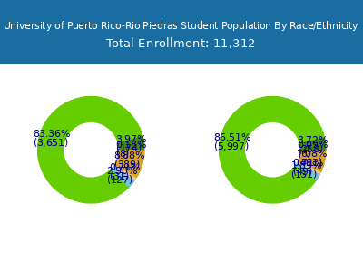University of Puerto Rico-Rio Piedras 2025 Student Population by Gender and Race chart