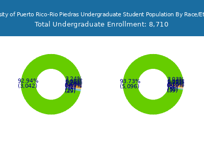 University of Puerto Rico-Rio Piedras 2025 Undergraduate Enrollment by Gender and Race chart