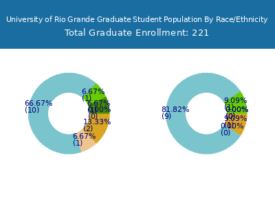 University of Rio Grande 2025 Graduate Enrollment by Gender and Race chart
