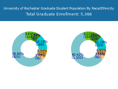 University of Rochester 2025 Graduate Enrollment by Gender and Race chart