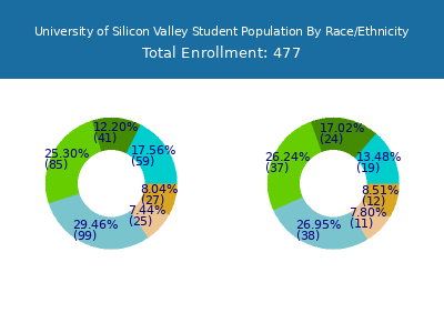 University of Silicon Valley 2025 Student Population by Gender and Race chart