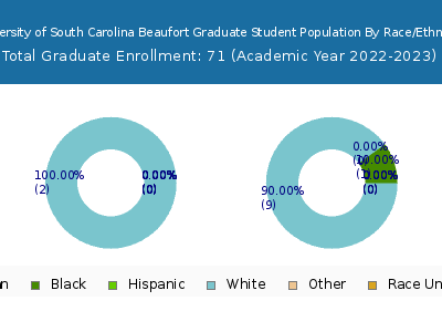University of South Carolina Beaufort 2023 Graduate Enrollment by Gender and Race chart