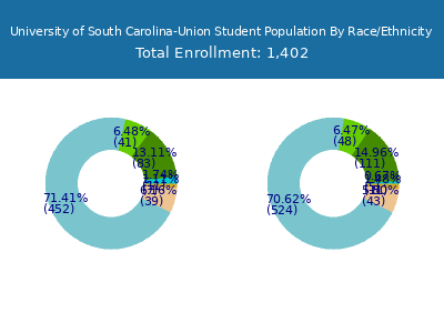 University of South Carolina-Union 2025 Student Population by Gender and Race chart