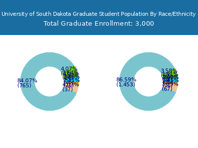 University of South Dakota 2025 Graduate Enrollment by Gender and Race chart