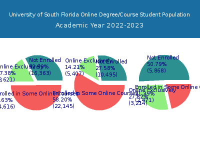 University of South Florida 2023 Online Student Population chart