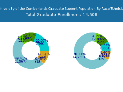 University of the Cumberlands 2025 Graduate Enrollment by Gender and Race chart