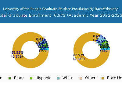 University of the People 2023 Graduate Enrollment by Gender and Race chart