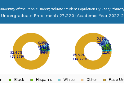 University of the People 2023 Undergraduate Enrollment by Gender and Race chart