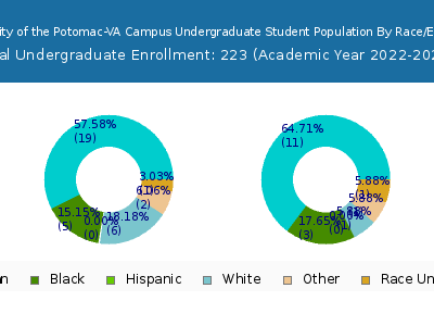 University of the Potomac-VA Campus 2023 Undergraduate Enrollment by Gender and Race chart