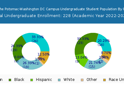 University of the Potomac-Washington DC Campus 2023 Undergraduate Enrollment by Gender and Race chart
