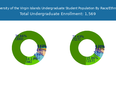 University of the Virgin Islands 2025 Undergraduate Enrollment by Gender and Race chart