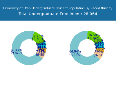 University of Utah 2025 Undergraduate Enrollment by Gender and Race chart