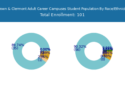 Brown & Clermont Adult Career Campuses 2025 Student Population by Gender and Race chart