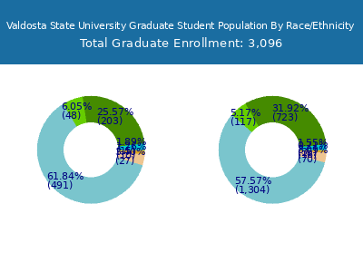 Valdosta State University 2025 Graduate Enrollment by Gender and Race chart