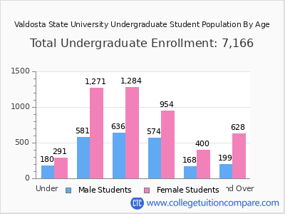 Valdosta State University 2025 Undergraduate Enrollment by Age chart